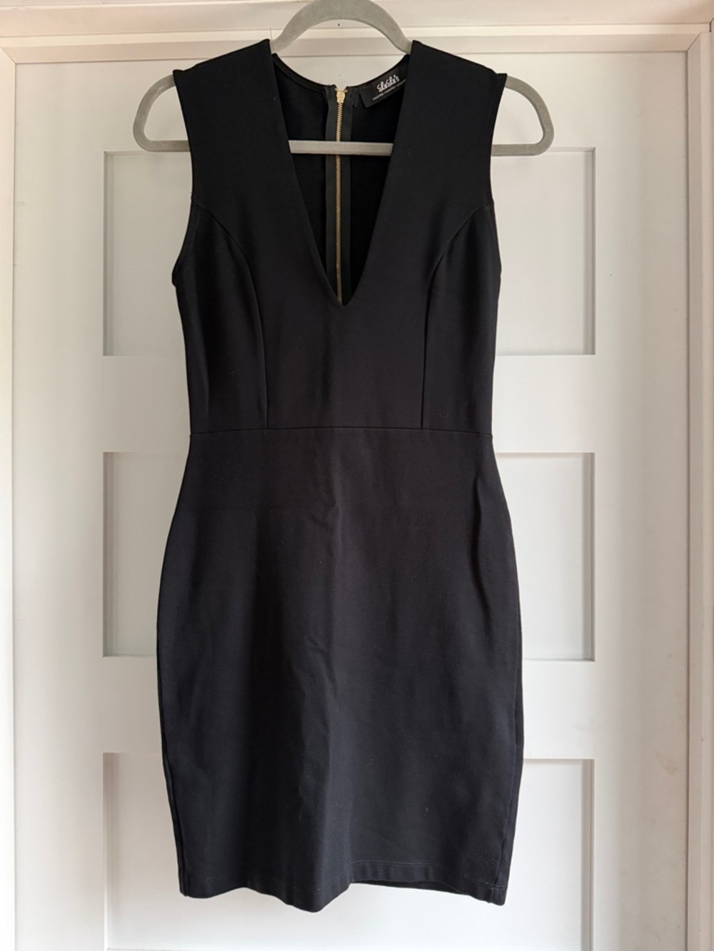 Lulu's Black V-Neck Mini Sheath Dress